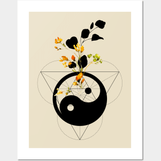 Ying Yang Symbol Sacred Geometry Flower #1 Posters and Art